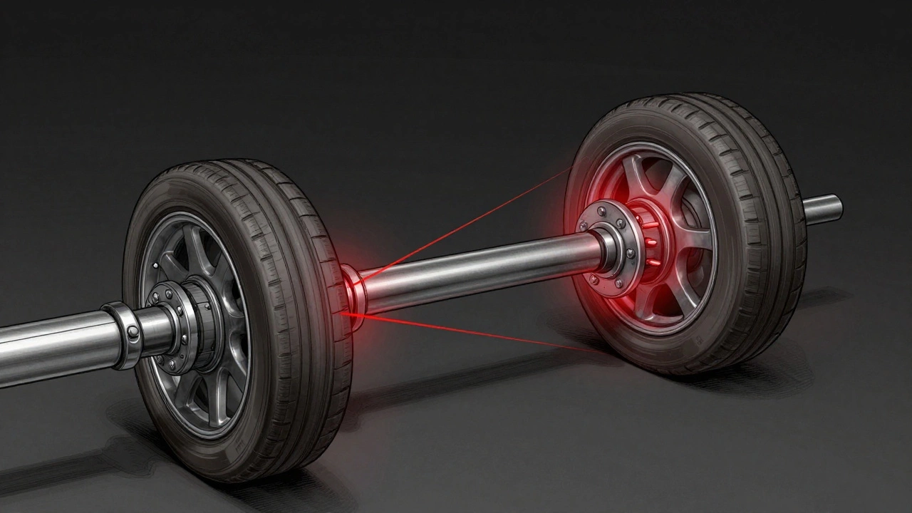 Technical cross-section showing increased stress on suspension components from wheel spacers.